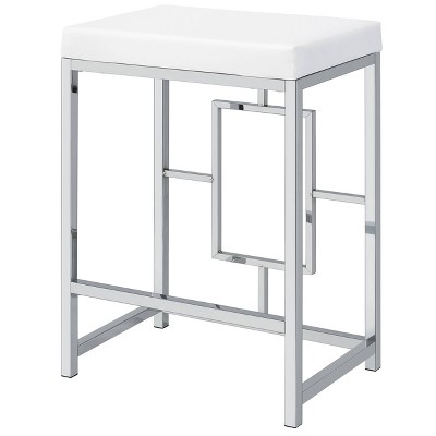 Modern Chrome and White 4-Piece Counter Height Dining Set