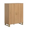 DOMETOUR 42.5" Bar Cabinet Carved Wine Cabinet with Storage Modern Home for Living room, Dining room, or Hallway - 3 of 4