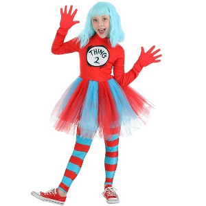 HalloweenCostumes.com Girls' Dr. Seuss Thing 1 & Thing 2 Halloween Costume - 1 of 4