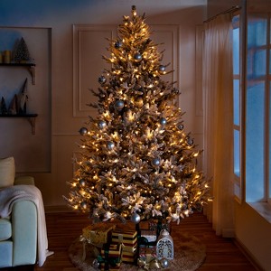 Home Imports Emporium 6.5ft Frosted Christmas Tree with Lights, Christmas Tree Prelit with 2456 Branch Tips, 450 Warm Lights and Metal Stand - 1 of 4