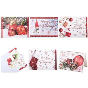 JOYIN 72 Piece Holiday Christmas Greeting Cards (Red Foil Collection)