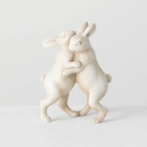 Sullivans Dancing Polyresin Bunnies Figurine 7.25"H Off-White - 1 of 4