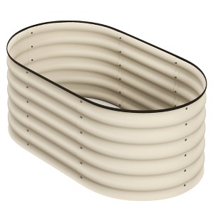 Aghana Digitals Brown Galvanized Steel Raised Garden Bed: Open-Bottom Metal Planter with Safety - 1 of 4