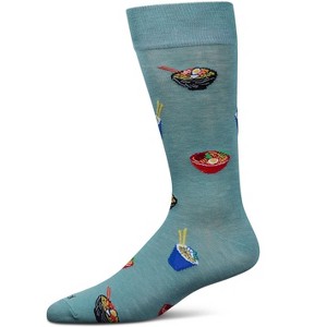 Memoi Men's Ramen Rayon From Bamboo Crew Socks Dusty Green 10-13 - 1 of 4