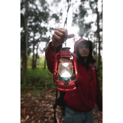 Classic Red 9" LED Oil Lantern Design with Dimmer Switch