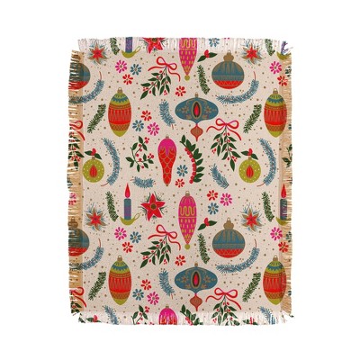 Emanuela Carratoni Christmas Vintage Decorations 56"x46" Woven Throw Blanket - Deny Designs