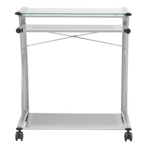 Calico Designs L Cart Compact Computer Cart with Storage and Keyboard Shelf - 1 of 4