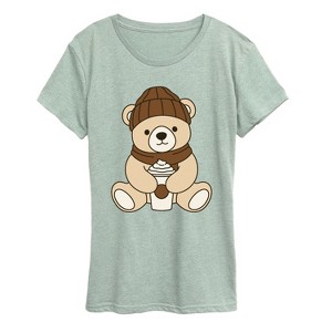 Women's - Instant Message - Coffee Bear Short Sleeve Graphic T-Shirt - 1 of 3