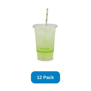 Responsible Products 24 oz Cold Cup Compostable Corn Plastic - Pack of 12 - 1 of 3