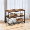 Kitchen Island with 3 Shelves, Island Table, 47.2 Inches Width Kitchen Shelf with Large Worktop, Stable Steel Structure, Industrial, Easy to Assemble - image 4 of 4