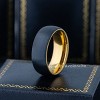 Jewelry Avalanche 8mm Dome Gold & Black IP Tungsten Carbide Mens Wedding Band - 2 of 4