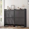 4 Shoe Cabinet with Flip Drawers, Wooden Shoe Cabinet with Adjustable Shelf, Freestanding Shoe Organizer, Hidden Shoe Storage for Entryway Hallway - 2 of 4