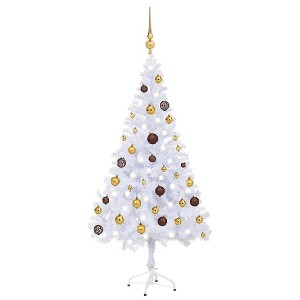Aghana Digitals 47.2" Snowy White Pre-lit Christmas Tree with 230 PVC Branches, LED Lights, Peak & - 1 of 4