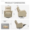 Swivel Rocking Recliner - Leather, Footrest, Ergonomic High Back, Wide Seat Cushion, Metal Base – Ideal for Living Room, Nursery, Office. - 3 of 4