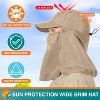 SUN CUBE Fishing Sun Hat with Neck Flap for Men UV Protection Cover Outdoor Bucket Cap with Face Covering for Hiking Running - 3 of 4
