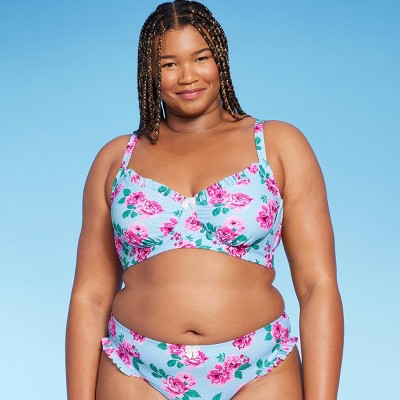 Women's Corset Bikini Top - Wild Fable™ Pink Floral Print 20 : Target