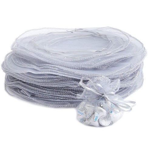 100pcs Sheer Drawstring Organza Jewelry Pouches Wedding Party Favor Gift Bags US 