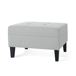 NicBex Modern 28.25" Rectangle Ottomans Wood Footstools with Cushioned Top for Bedroom and Living Room - 1 of 4