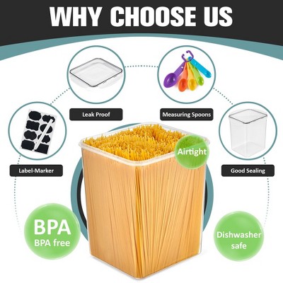 Clear BPA-Free Plastic Airtight Food Storage Containers Set