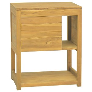 VidaXL Bathroom Cabinet 23.6"x15.7"x29.5" Solid Wood Teak - 1 of 4