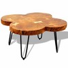 vidaXL Coffee Table End Table with Iron Legs 4 Trunks Solid Wood Sheesham - 4 of 4