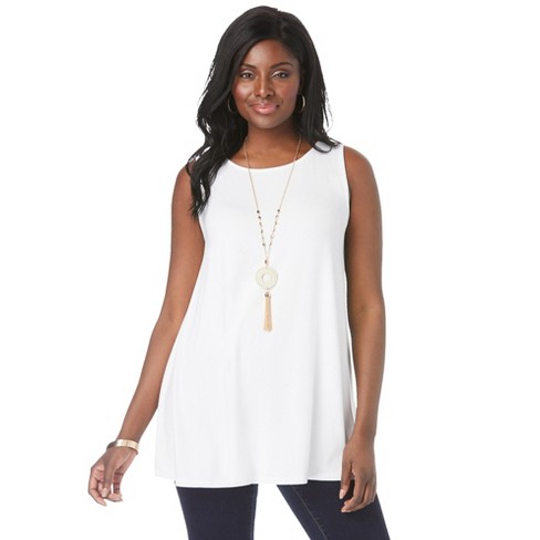 Jessica London Women's Plus Size Two Piece Sleeveless Tunic Top