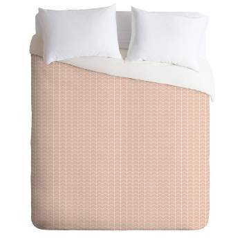 Twin/Extra Long Twin Little Arrow Design Co Boreas Chevron Comforter Set Pink - Deny Designs