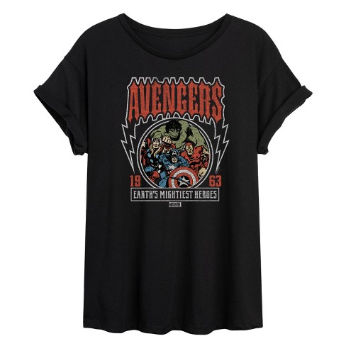 Women's - Marvel - Avengers Band Tee Style Oversized Graphic T-Shirt - image 1 of 4