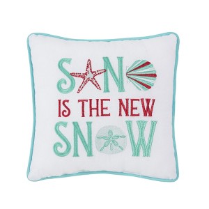 C&F Home 10" x 10" Sand Is The New Snow Small Christmas Throw Pillow - 1 of 4