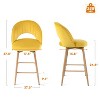 NEWLAYOUT Swivel Bar Stools Set of 2, 26" Counter Height Upholstered Barstools with Back & Footrest, Kitchen Island Stools for Dining Room - 4 of 4