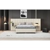 Okak Size Velvet Platform Bed Frame Upholstered Modern Bed with Big Headboard Noise-Free No Springs Required Easy to Assemble - 3 of 4