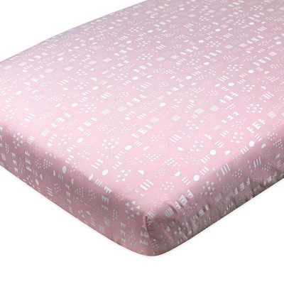Image of Honest Baby Organic Cotton Fitted Crib Sheet - Pattern Play Pink