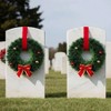 6 Pcs Tinsel Wreaths with Balls Outdoor Cemetery Tinsel Wreath with Bows Ribbon Xmas Holiday Indoor Outdoor Cemetery - 3 of 4