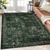 Coolmee Washable Rug for Living Room Boho Floral Non Slip Throw Rugs Large Bedroom Rug Low Pile Soft Stain Resistant CarpetGray - 2 of 4