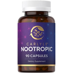 Carlyle Nootropic Supplement | 90 Capsules | with B12, Guarana & More | Non-GMO & Gluten Free - 1 of 4