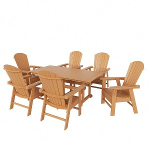 WestinTrends 7 Piece Outdoor Patio Dining Table and Adirondack Armchair Set - 1 of 2