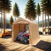 7x12ft Outdoor Portable Gazebo Storage Shelter Shed W/2 Roll up Zipper Doors & Vents Carport for Motorcycle Waterproof & UV Portable Garage Kit Tent - 4 of 4
