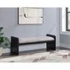 Meridian Furniture,Sonia Velour Fur Fabric Bench - 2 of 4