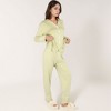 Anna-Kaci Lounge Women's Long Sleeve Button Front Pajama Set with Contrast Piping Trim - 3 of 4