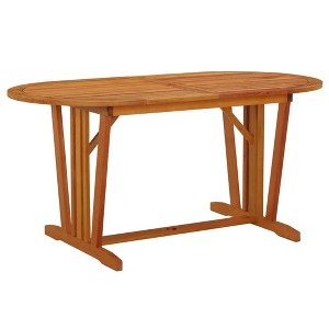 vidaXL Patio Table 63"x33.5"x29.5" Solid Wood Eucalyptus - 1 of 4