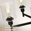 5-Light Chandelier for Dining Room - Adjustable Black Industrial Pendant Light with Clear Glass Shades - 3 of 4