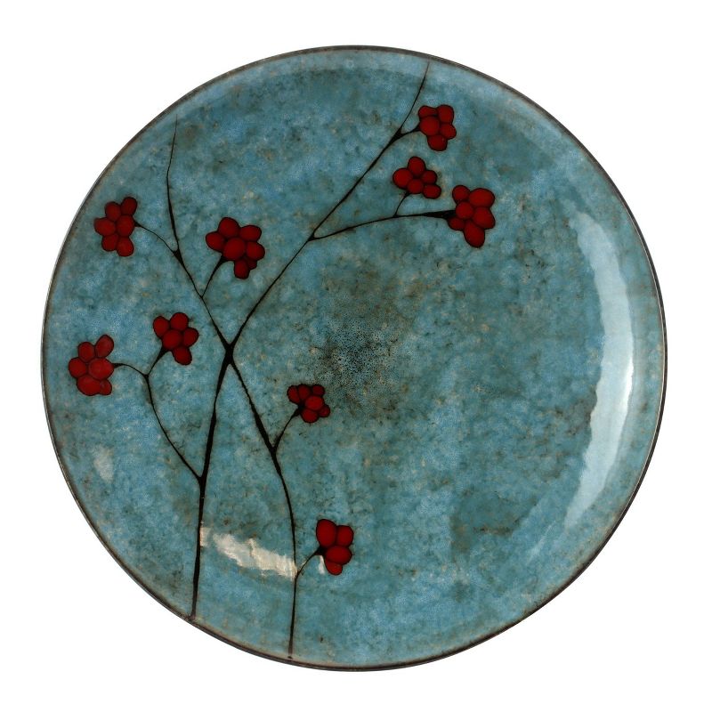 16pc Stoneware Sky Bloom Dinnerware Set Red/Blue - Elama, 5 of 12