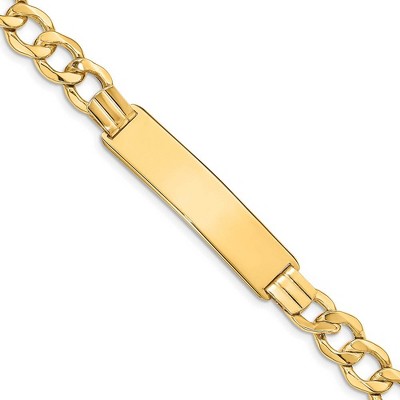 Black Bow Jewelry 14k Yellow Gold Curb Link 8mm I.D. Bracelet - 8 Inch