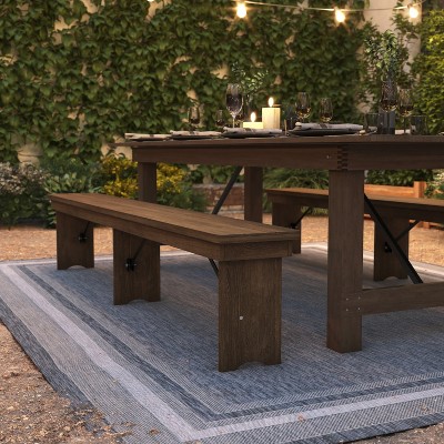 Rustic Solid Pine 8-Foot Folding Farm Bench