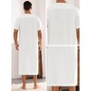 Lars Amadeus Men's Short Sleeves Button Contrast Color Collared Long Nightshirts - 4 of 4