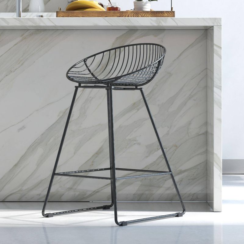 Ellis Wire Counter Height Barstool - CosmoLiving by Cosmopolitan, 3 of 10