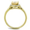 Slickblue Women's Gold-Tone Halo Ring, Square Champagne CZ Center, Clear Accent Stones, Sizes 5 to 10 - 3 of 4