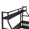 Bellemave Full Size Floor Bed Frame with Safety Fence, Metal Floor Bed with Desk and Storage Shelves, Playhouse for Kids, Black - 4 of 4