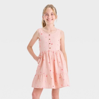 Girls' Sleeveless Woven Floral Dress - Cat & Jack™