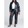 ELOQUII Women's Plus Size Studded Faux Leather Jacket - 16, Black Onyx - 4 of 4